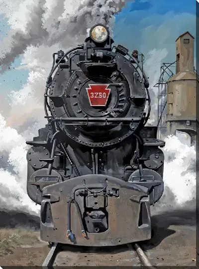 Картина маслом Черный паровоз