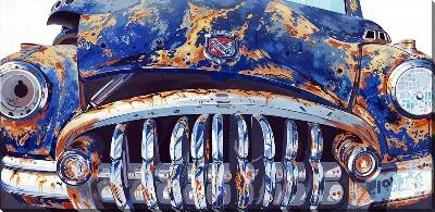 Картина маслом Ржавый бампер ретро автомобиля