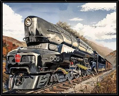 Картина Старинный паровоз