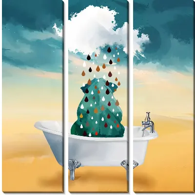 Модульная картина Слон в ванной