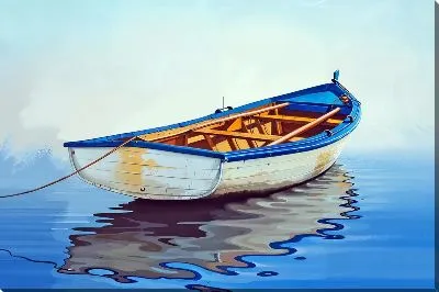 Картина маслом Длинная лодка