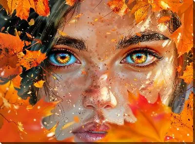 Картина маслом Осеннее лицо девушки