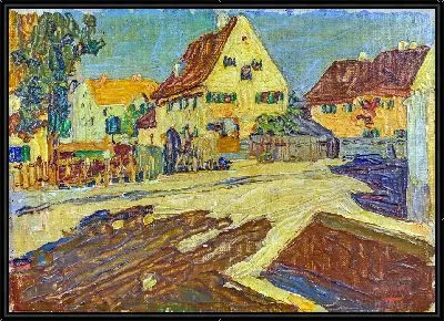Картина Солнечная улица. Этюд