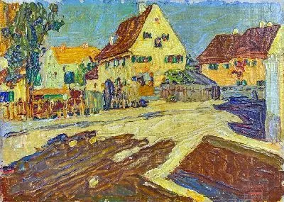 Картина Солнечная улица. Этюд