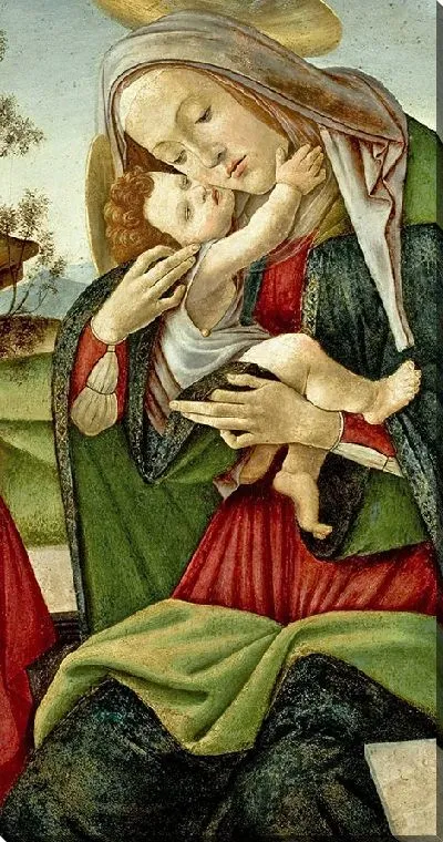 Картина Фрагмент Богородица с младенцем и младенцем Иоанном Крестителем