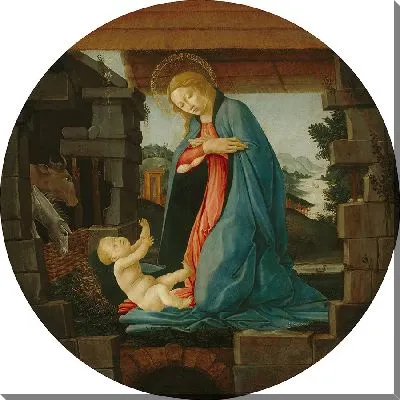 Картина Богородица, поклоняющаяся Младенцу