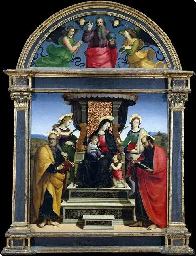 Картина Мадонна с Младенцем на троне со святыми