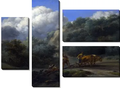 Картина Человек и Молодой человек, пашущий с Волами (A Man and a Youth ploughing with Oxen)