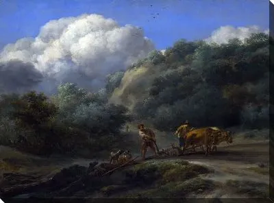 Картина Человек и Молодой человек, пашущий с Волами (A Man and a Youth ploughing with Oxen)
