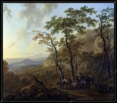 Картина Гористый пейзаж с Muleteers (Mountainous Landscape with Muleteers)