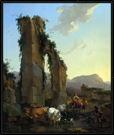 Картина Крестьяне разрушенным акведуком (Peasants by a Ruined Aqueduct)