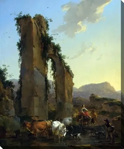 Картина Крестьяне разрушенным акведуком (Peasants by a Ruined Aqueduct)
