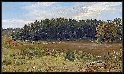 Картина Река на опушке леса