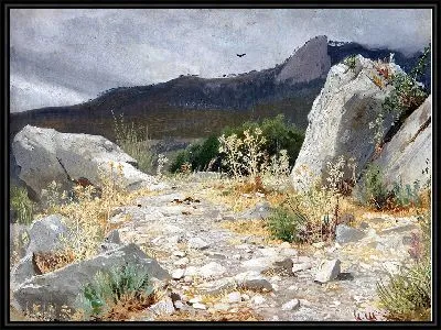 Картина Горная тропа. Крым