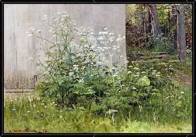 Картина Цветы у забора