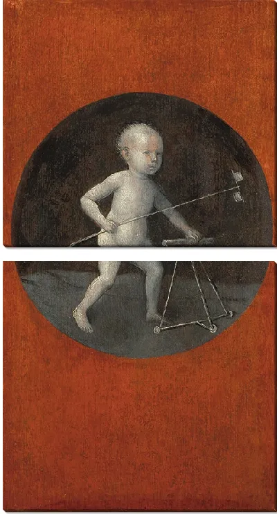 Картина Ребенок с вертушкой и стульчиком для малышей