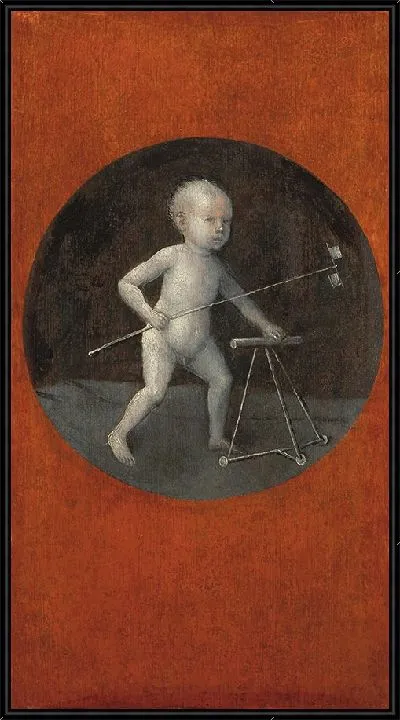 Картина Ребенок с вертушкой и стульчиком для малышей