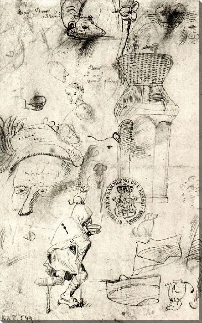 Картина Различные зарисовки и нищий