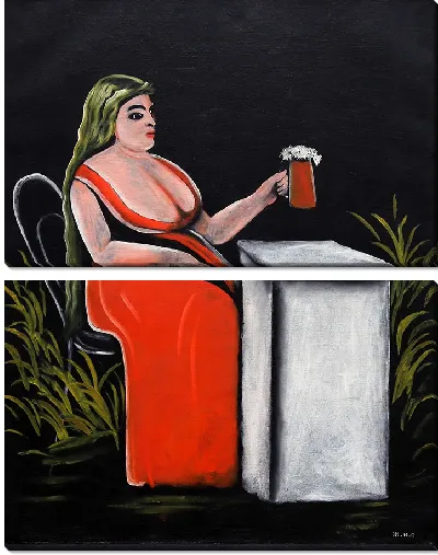 Картина Женщина с кружкой пива