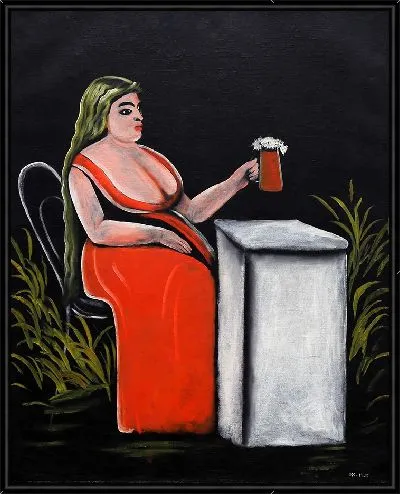 Картина Женщина с кружкой пива