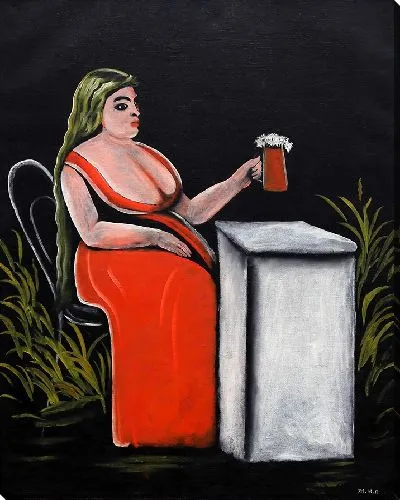 Картина Женщина с кружкой пива