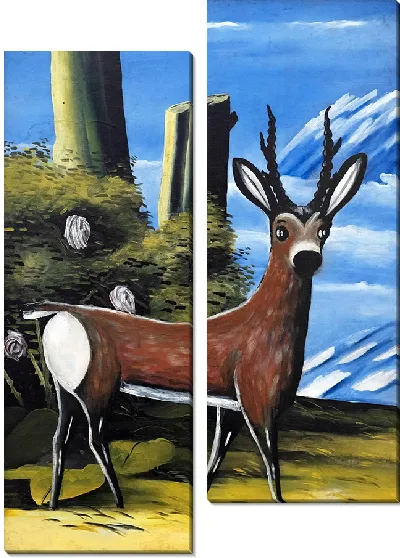 Картина Косуля на фоне пейзажа