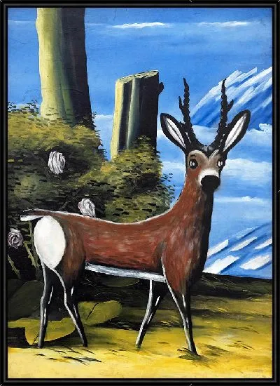 Картина Косуля на фоне пейзажа