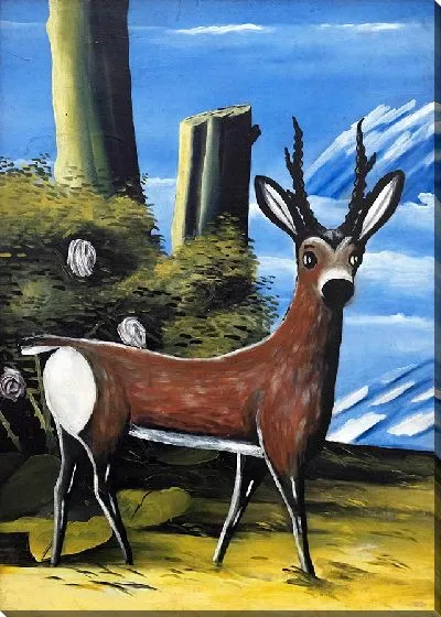 Картина Косуля на фоне пейзажа