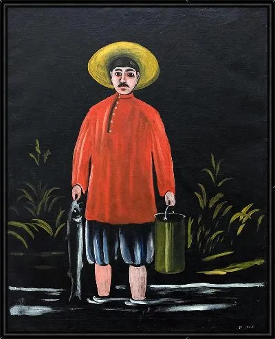 Картина Рыбак в красной рубашке