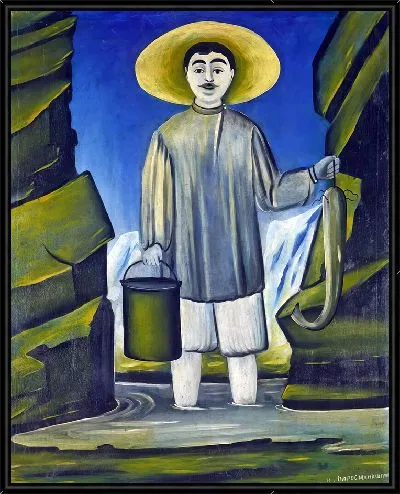 Картина Рыбак среди скал