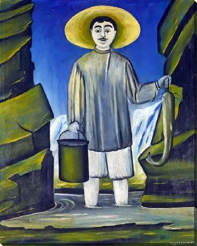 Картина Рыбак среди скал