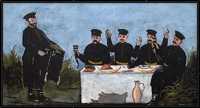 Картина Кутёж с шарманщиком Датико Земель