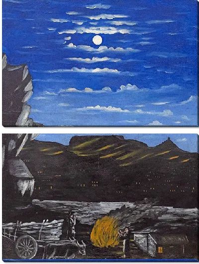 Картина Арсенальная гора ночью