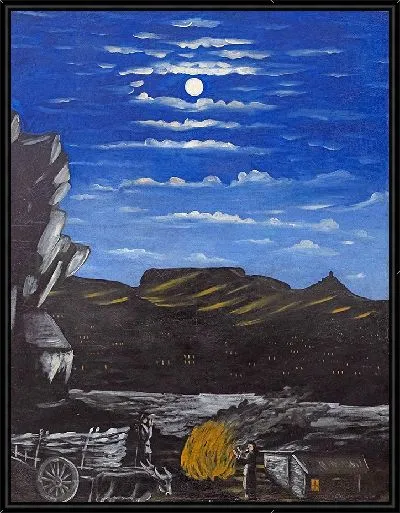 Картина Арсенальная гора ночью