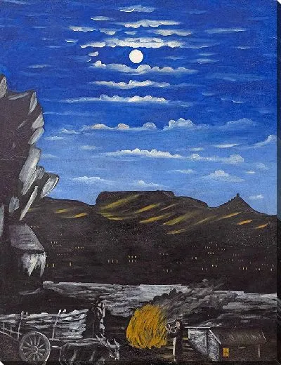 Картина Арсенальная гора ночью