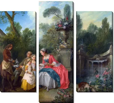 Картина Леди с Кофе и ребенок (A Lady in a Garden taking Coffee with some Children)