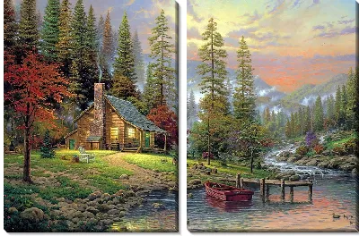Картина Дом у озера