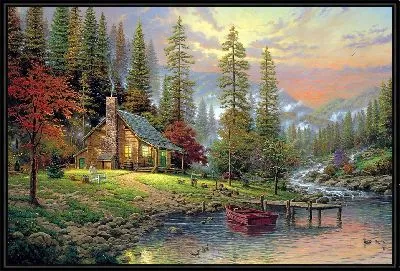 Картина Дом у озера