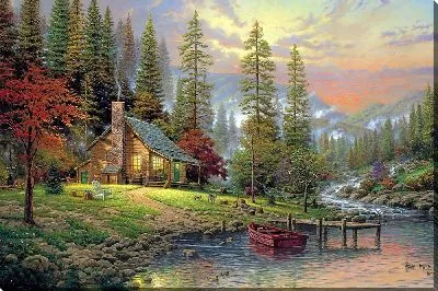 Картина Дом у озера