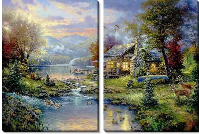 Картина Дом у озера №2