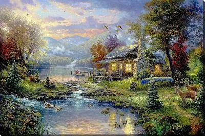 Картина Дом у озера №2