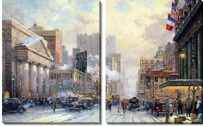 Картина Нью-Йорк, снег на седьмой авеню