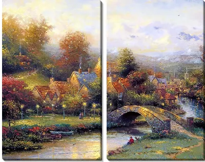 Картина Деревня с лампами