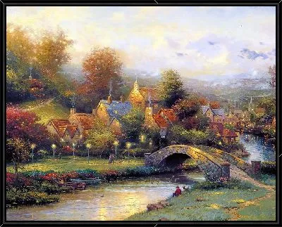 Картина Деревня с лампами