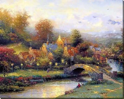 Картина Деревня с лампами