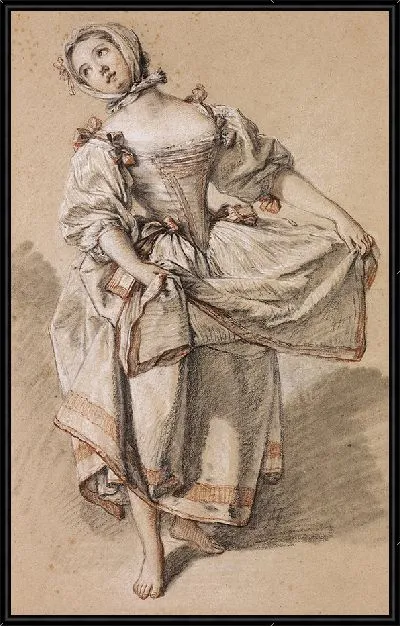 Картина Молодая деревенская девушка танцует