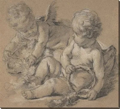 Картина Крылатый путти с цветами