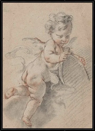 Картина Плавающий путто с туалетным зеркалом