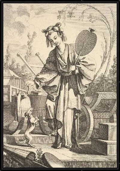 Картина Маленькая собака, стоящая на задних лапах