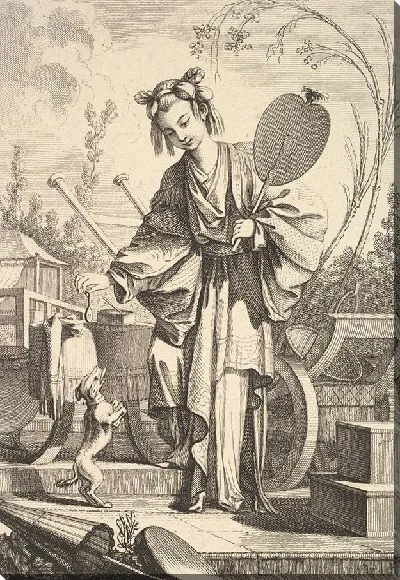 Картина Маленькая собака, стоящая на задних лапах